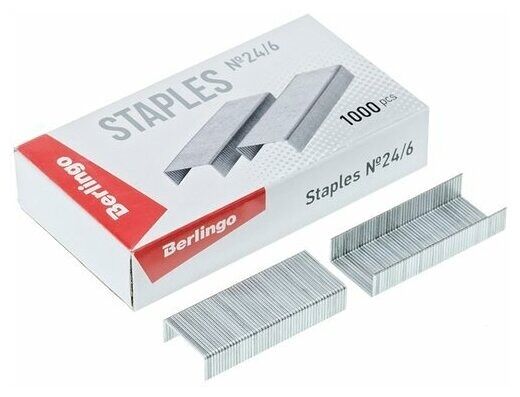 Скобы Berlingo для степлера № 24/6 оцинкованные 1000 шт