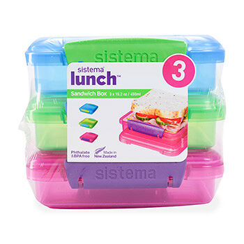 Набор из 3 контейнеров Sistema для сэндвичей 450мл, Новая Зеландия