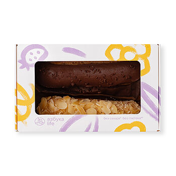 Набор эклеров: ванильный и шоколадный из муки без глютена и без сахара Азбука Life