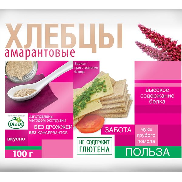 Хлебцы Di&Di амарантовые без глютена