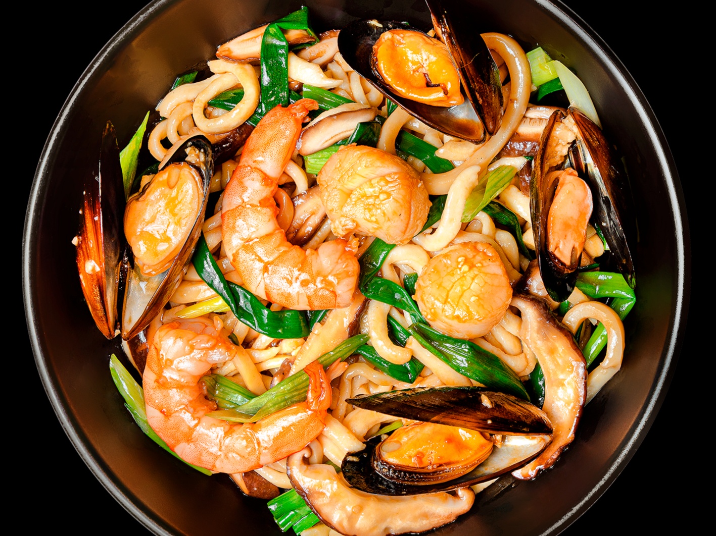 Лапша с морепродуктами