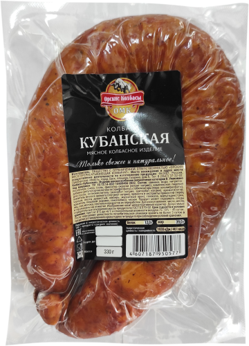 

Колбаса Орские Колбасы Кубанская полукопченая 330 г