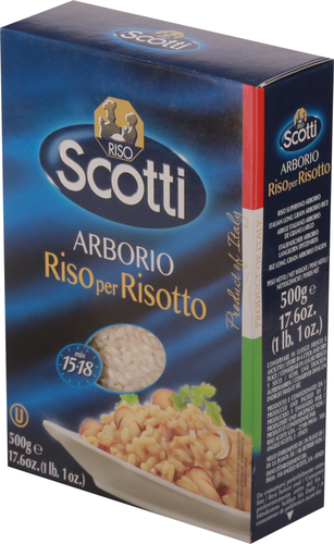 

Рис Arborio Riso Scotti шлифованный длиннозерный 500 г