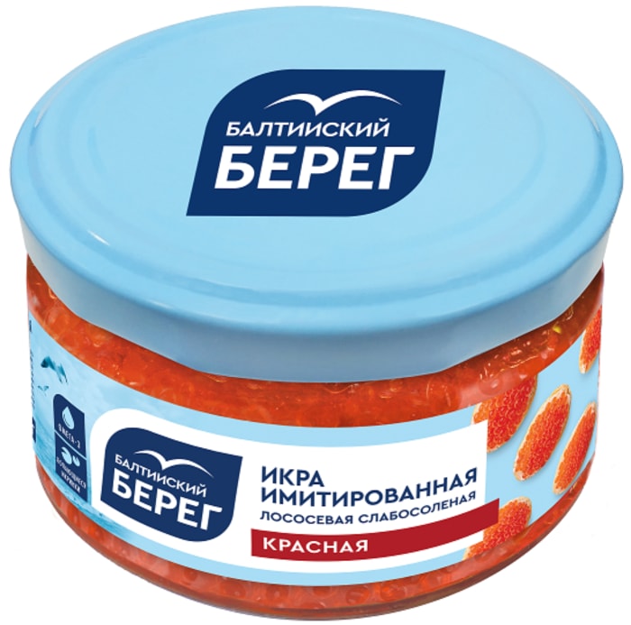

Икра имитированная Балтийский берег красная лососёвая слабосолёная 220 г