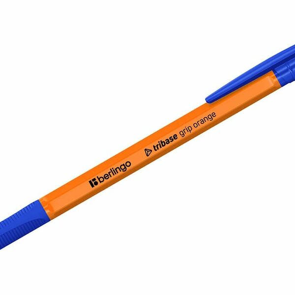 Ручка шариковая Berlingo Tribase grip orange синяя 0,7мм