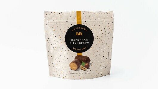 Конфеты Марципан с фундуком в молочном шоколаде 