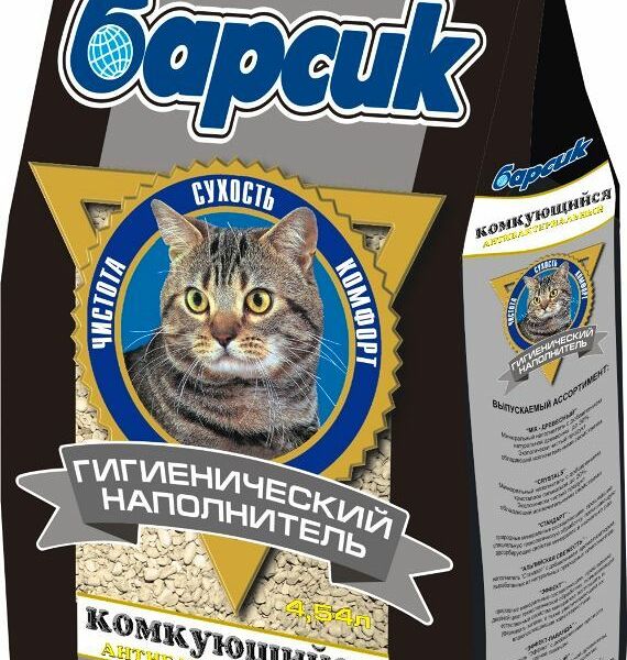 Барсик наполнитель минеральный комкующийся 3,8 кг.