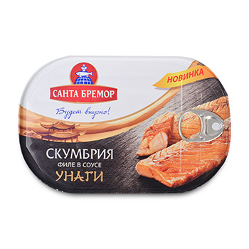 

Скумбрия атлантическая Санта Бремор филе в соусе унаги 190 г
