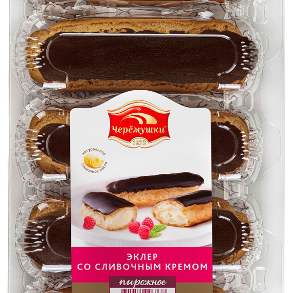 Пирожное Эклер Черёмушки со сливочным кремом
