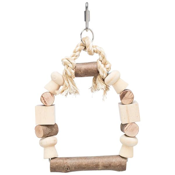 Игрушка для птиц, деревянные качели, 13,5х19см