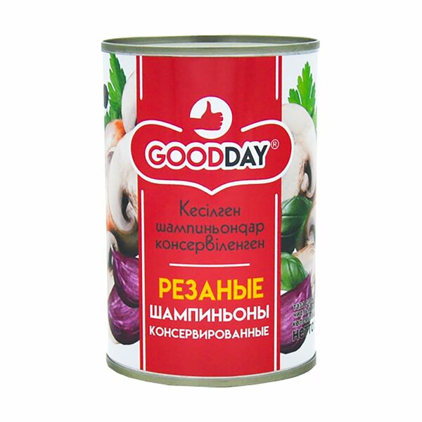 Шампиньоны консервированные резаные, GOODDAY, 400 г