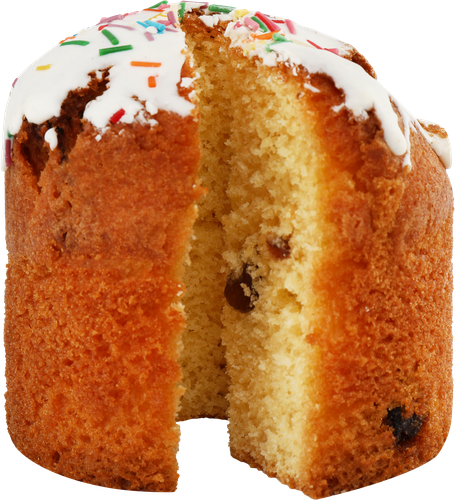 

Кулич сдобный бисквитный Контек Фигурный к празднику с изюмом 120 г