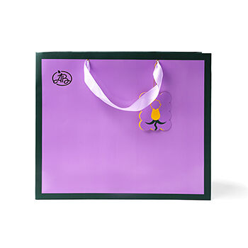 Пакет подарочный «Азбука вкуса» фиолетово-зеленый с открыткой 40х35х14, Россия