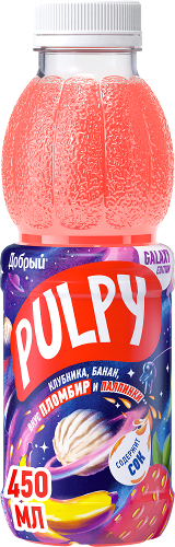 Напиток Добрый Pulpy сокосодержащий клубника банан пломбир 450мл