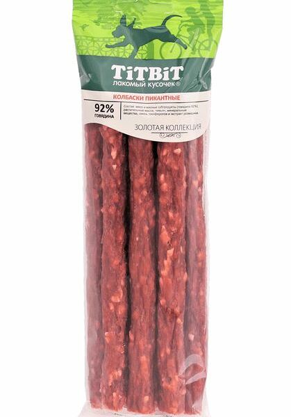 Колбаски TiTBiT Золотая Коллекция Пикантные для собак, 80г