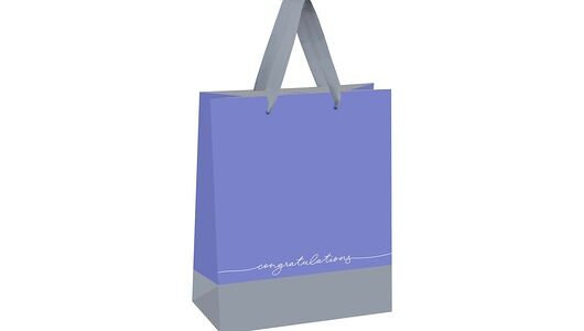 Пакет подарочный Meshu Duotone Gray-lavender 18х23х10 см матовая ламинация