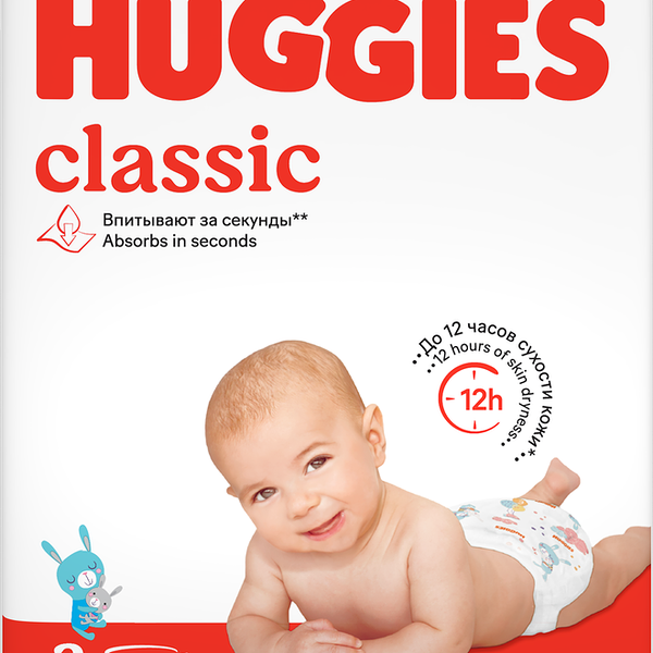 Подгузники детские HUGGIES Classic 3, 4–9кг, 78шт