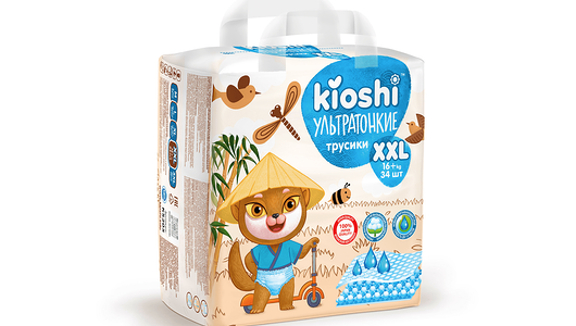 Подгузники-трусики Kioshi XXL (16+ кг) с индикатором наполнения 34 шт