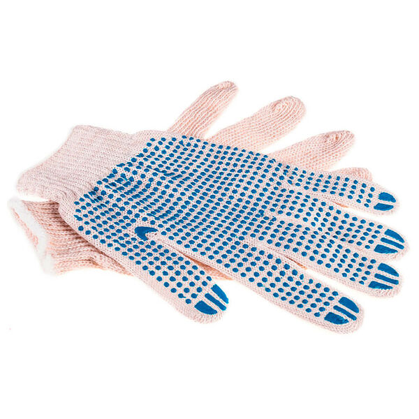 Перчатки хозяйственные х/б с резиновым напылением