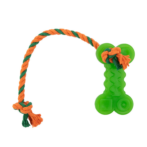 Игрушка для собак Кость малая с канатом