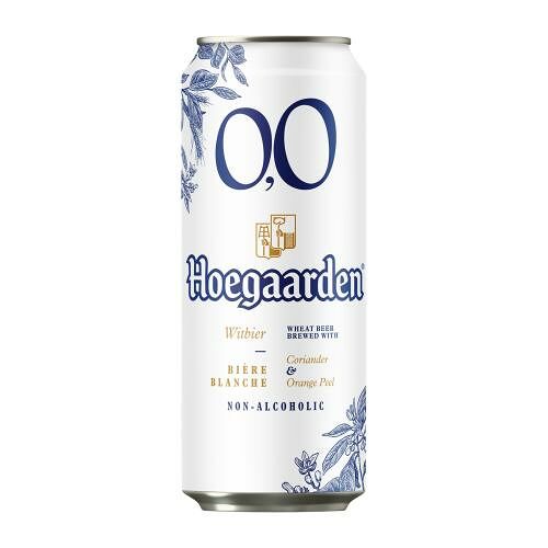 Пивной напиток Hoegaarden нефильтрованный пастеризованный безалкогольный 0.5% 450 мл