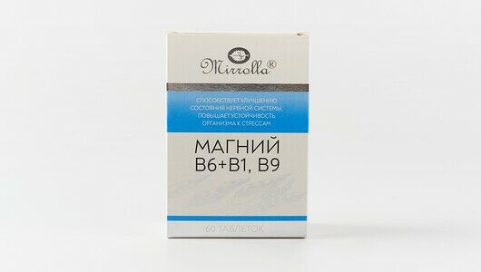 Mirrolla Магний B6+B1, B9 таблетки 60 шт