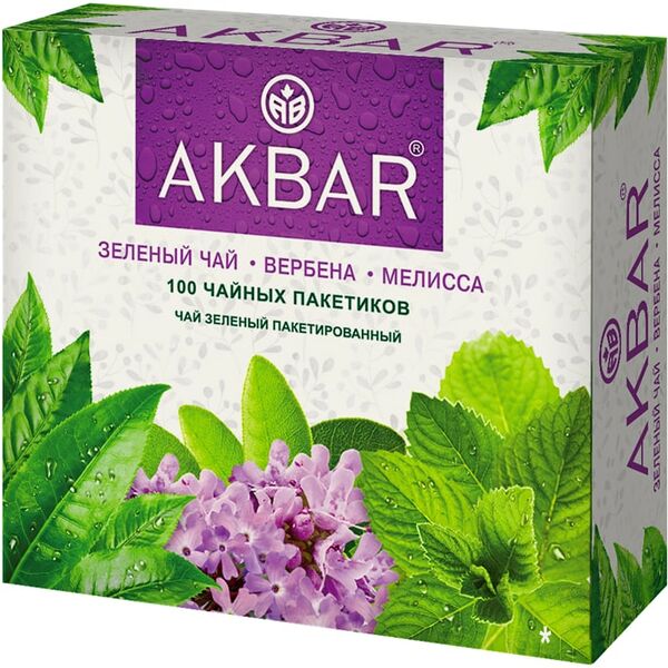 Чай зеленый Akbar Вербена-Мелисса 100*2г
