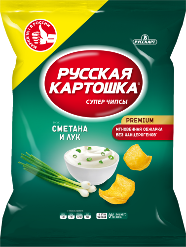 

Чипсы Русская картошка картофельные Сметана и лук 140 г