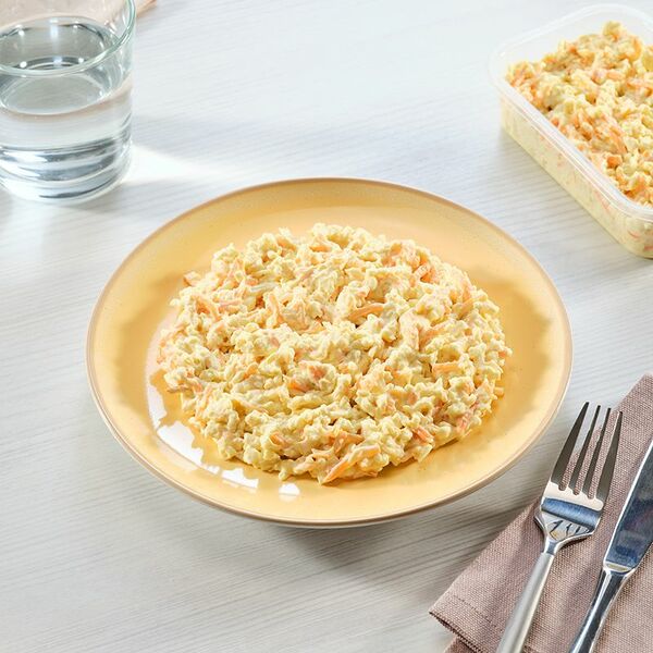 Салат Сырный с морковью и чесноком в майонезе Пятёрочка Кафе, 200г