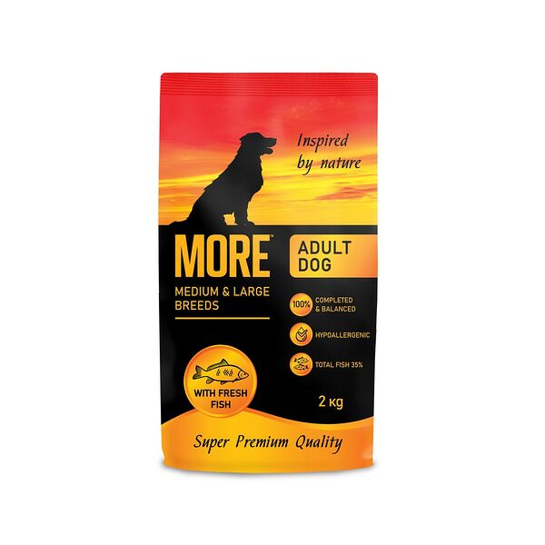 Корм для собак MORE для средних и крупных пород, с рыбой сух. 2кг