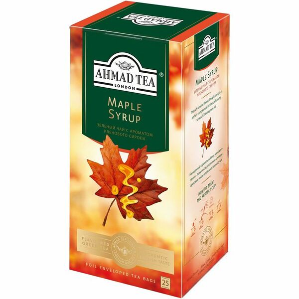 Чай зеленый Ahmad Tea Maple Syrop 25*1.5г, 37.5 г
