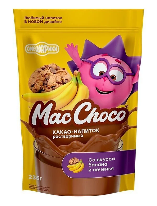 

Какао-напиток MacChoco со вкусом банан-печенье растворимый, 235 г