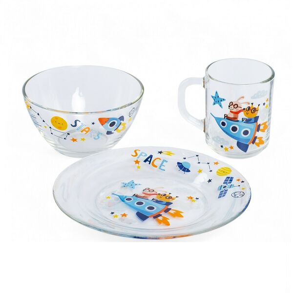 Набор посуды OSZ Авиаторы, 3 предмета, стекло