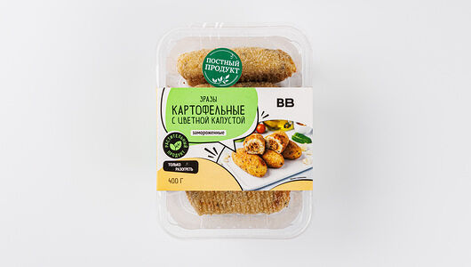 Зразы картофельные с цветной капустой, заморозка Продукт замороженный 