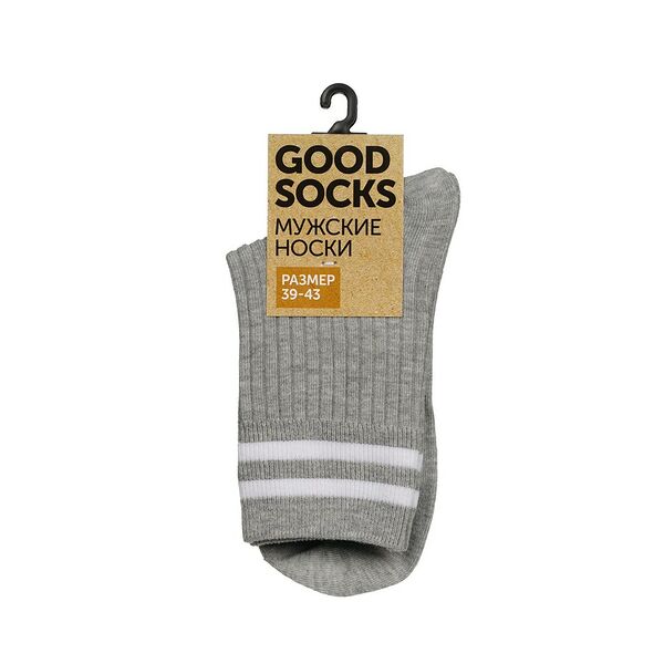Мужские однотонные носки Good Socks Лапша Светло-серый р.39-43