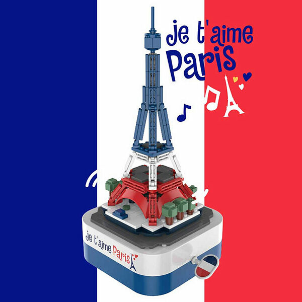 Конструктор JAKI JK1205 Конструктор Музыкальная шкатулка с Эйфелевой башней