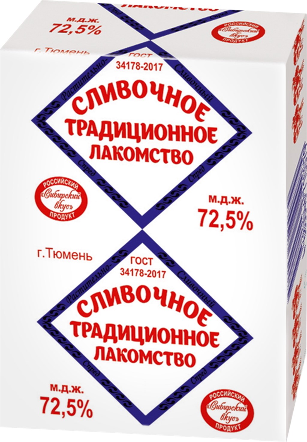 

Спред Сибирский вкус Традиционное лакомство растительно-сливочный 72,5%, 175г