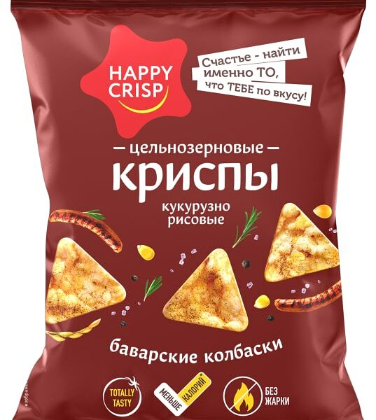 Чипсы Happy Crisp кукурузно-рисовые Баварские колбаски 50г