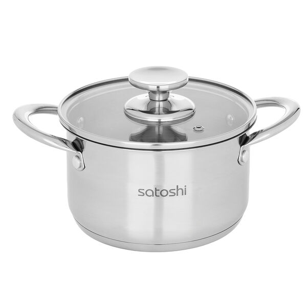 Satoshi асти кастрюля 16х9,5см. 1,9л. со стекл. крышкой, индукция