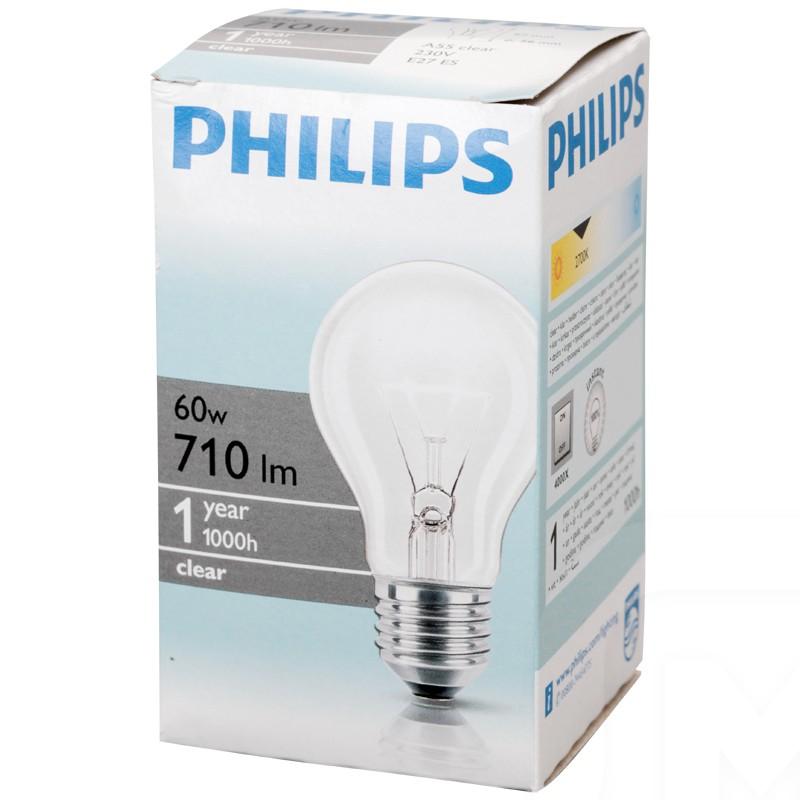 

Лампа накаливания Philips A55 60w e27 cl