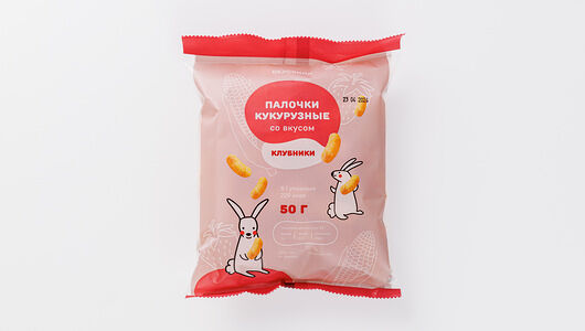 Палочки кукурузные со вкусом клубники, 50г