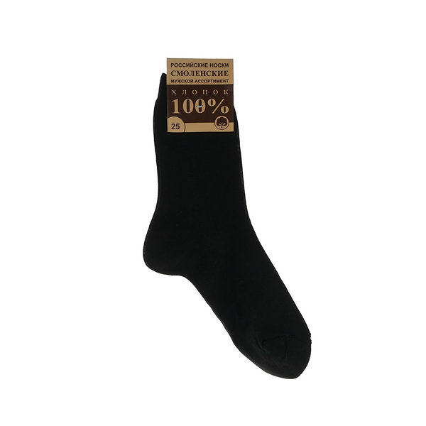 Мужские однотонные носки Смоленск Черный р.25