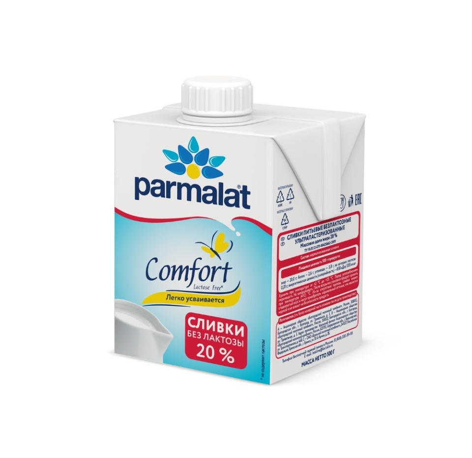 

Сливки Parmalat Comfort безлактозные ультрапастеризованные 20% 500 г