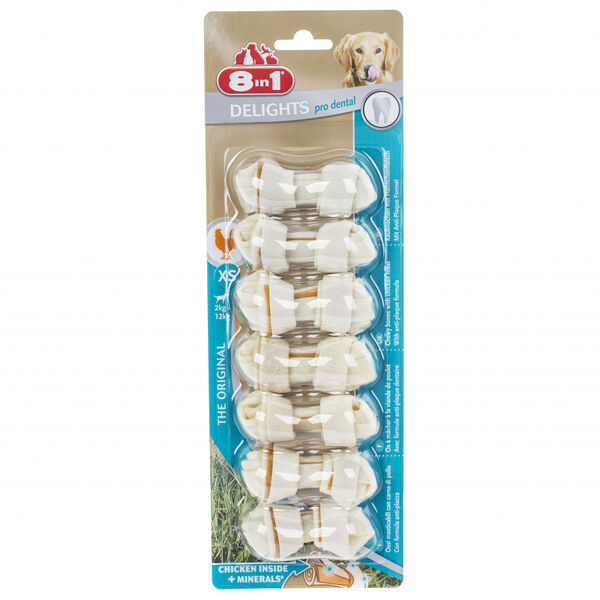 Лакомство для собак Delights Pro Dental 8 in 1 косточки XS 7,5см, 7шт