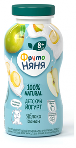 Йогурт детский Фрутоняня питьевой яблоко-банан, с 8 месяцев, 2.5% в Магнит со скидкой –52%