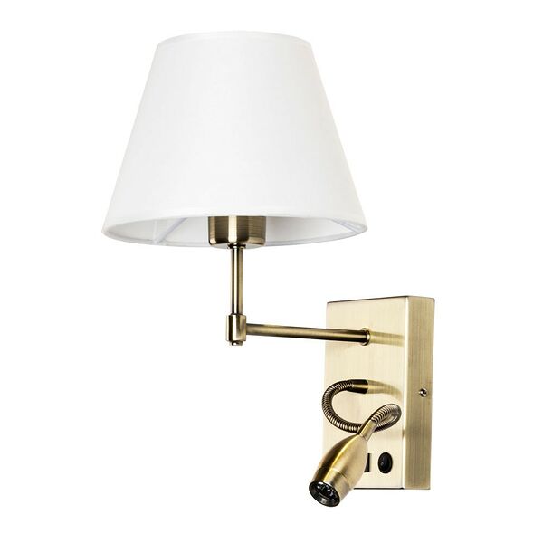 Бра двойное Arte Lamp Elba, E27, 60 Вт, LED 3 Вт, металл, античная бронза