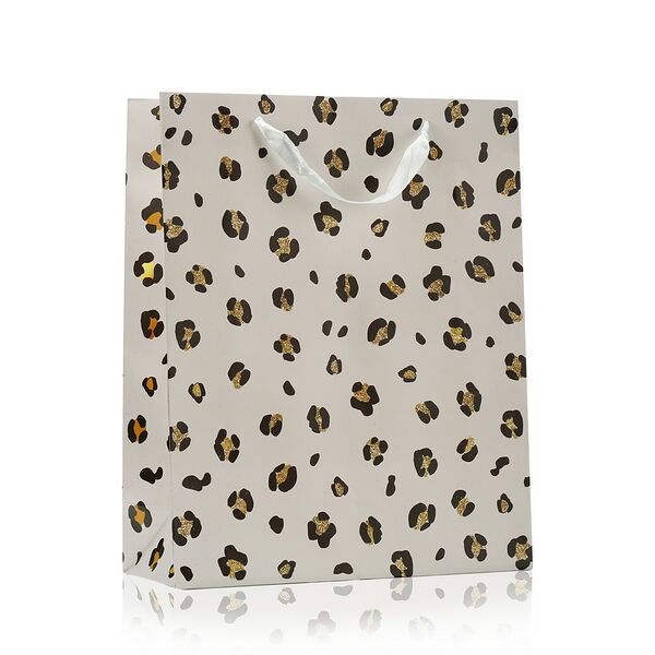 Пакет подарочный УРРА , леопардовые пятна , 26*32*10 см