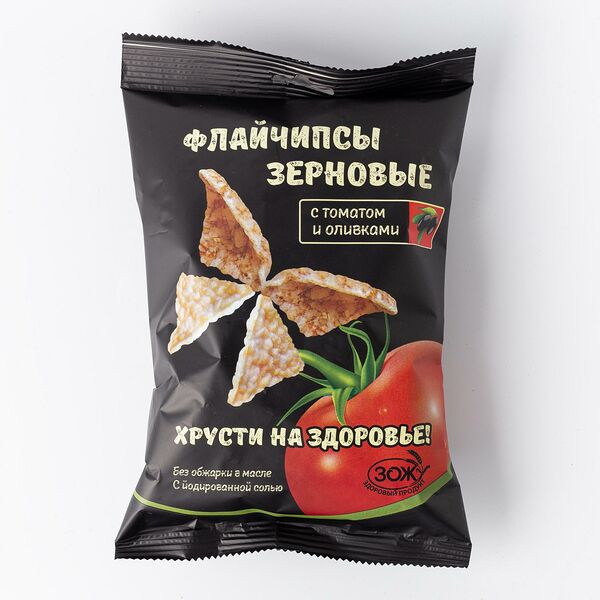 Флайчипсы зерновые с томатом и оливками