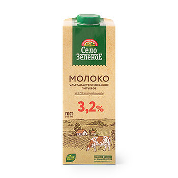 Молоко Село Зелёное ультрапастеризованное 3.2%, 950 мл