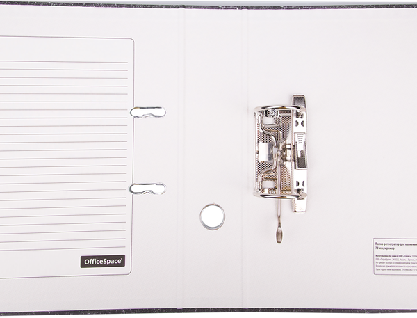 Папка-регистратор СПЕЙС 70мм,мрамор,черная,бюджет 